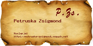 Petruska Zsigmond névjegykártya