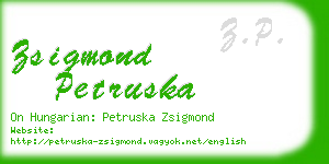 zsigmond petruska business card